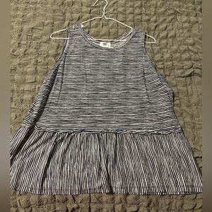 Old Navy Navy and White Striped Tank Top Size Large